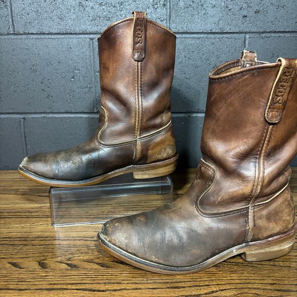 Red Wing Pecos 1155 Brown Leather Pull-On Work Boots Men’s 10.5 E USA Made - Picture 4 of 8